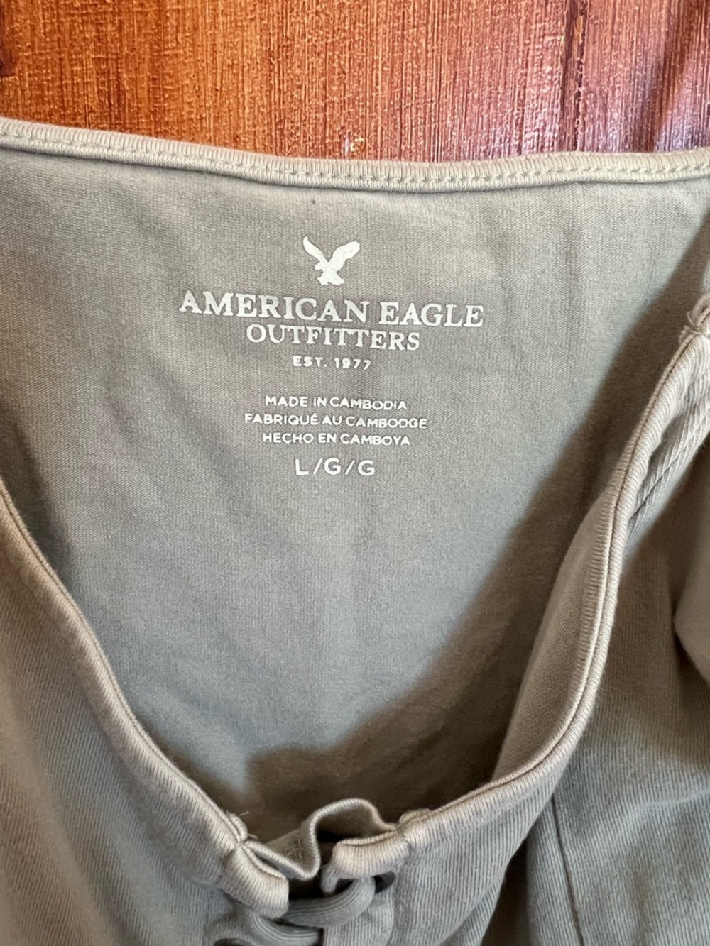 American Eagle Outfitters Sage Green Lace-Up Camisole - Picture 4 of 4
